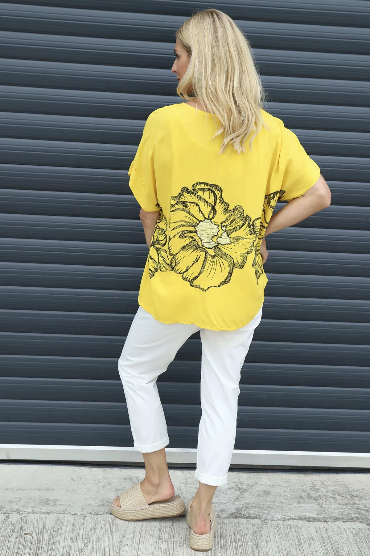 Agnetha Flower Top Yellow 6 Agnetha Flower Top Yellow - Image 4