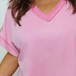 Luisa Washed V-Neck Cotton Top Fuchsia -Kitandkaboodal Store IMG 0965 84974ac0 e83f 46b1 91bc 8dbd0e1591f1