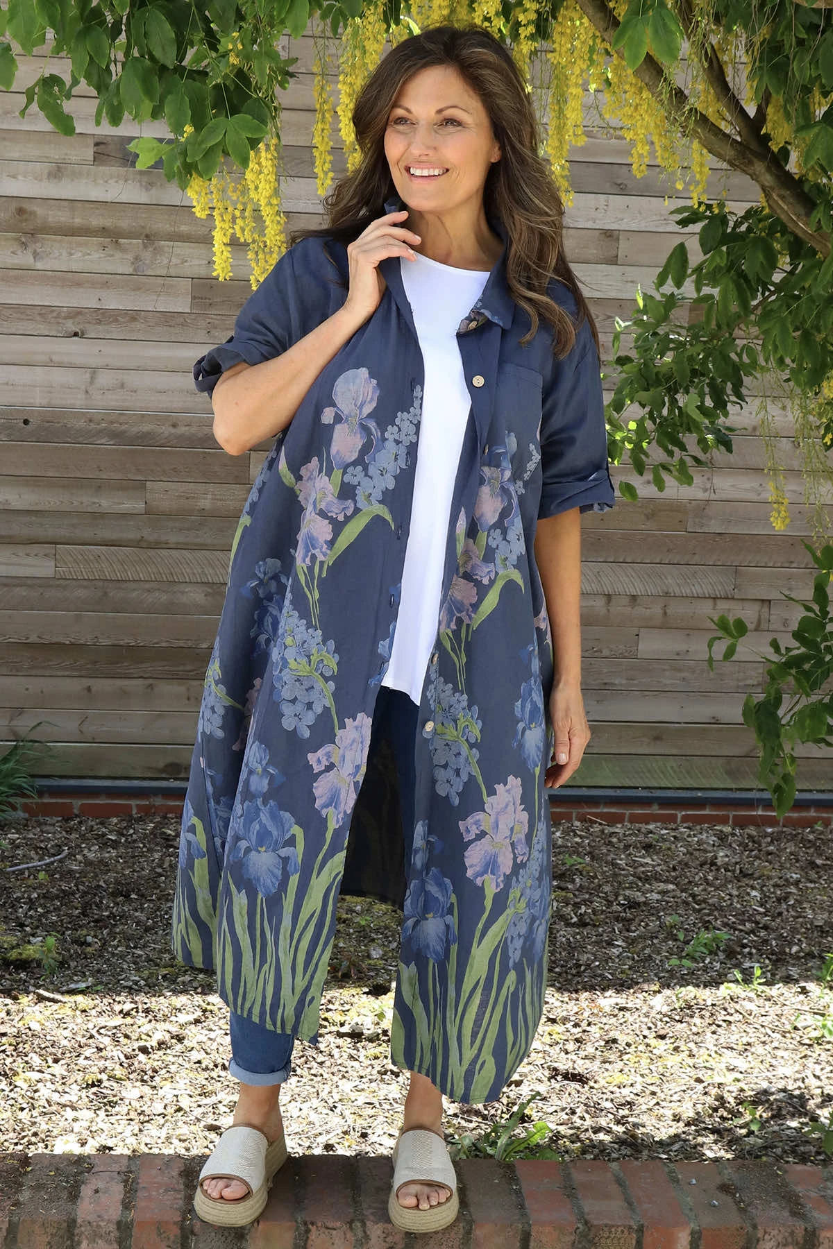 Jericho Floral Cotton Tunic Navy 4 Jericho Floral Cotton Tunic Navy - Image 2