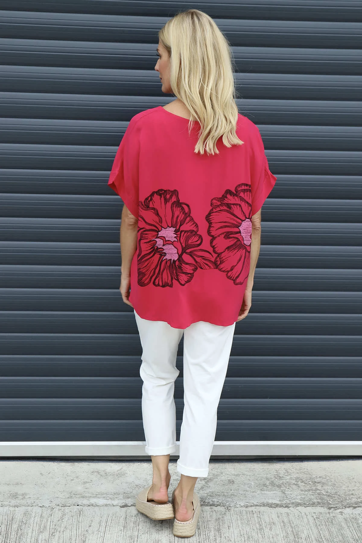 Agnetha Flower Top Hot Pink 6 Agnetha Flower Top Hot Pink - Image 4