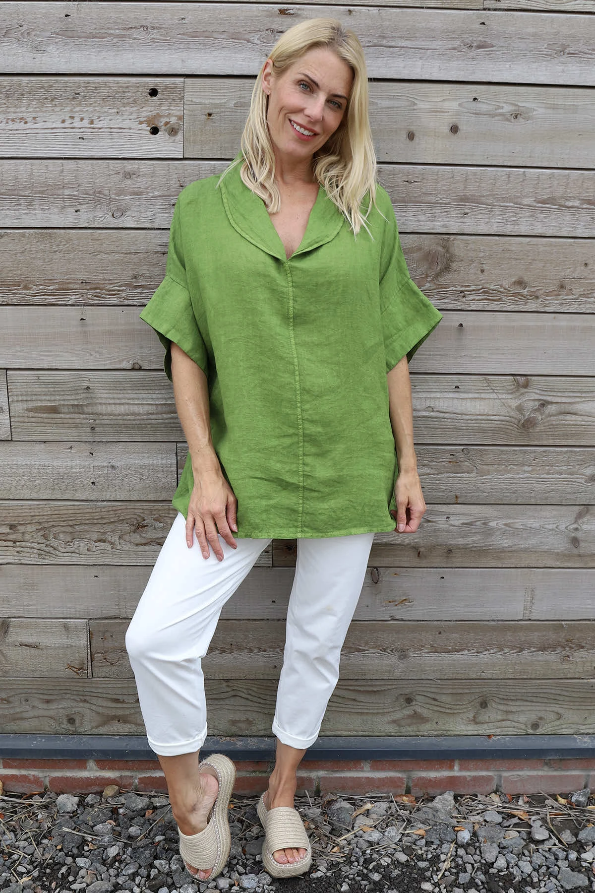 Rebecca Linen Top Olive 3 Rebecca Linen Top Olive