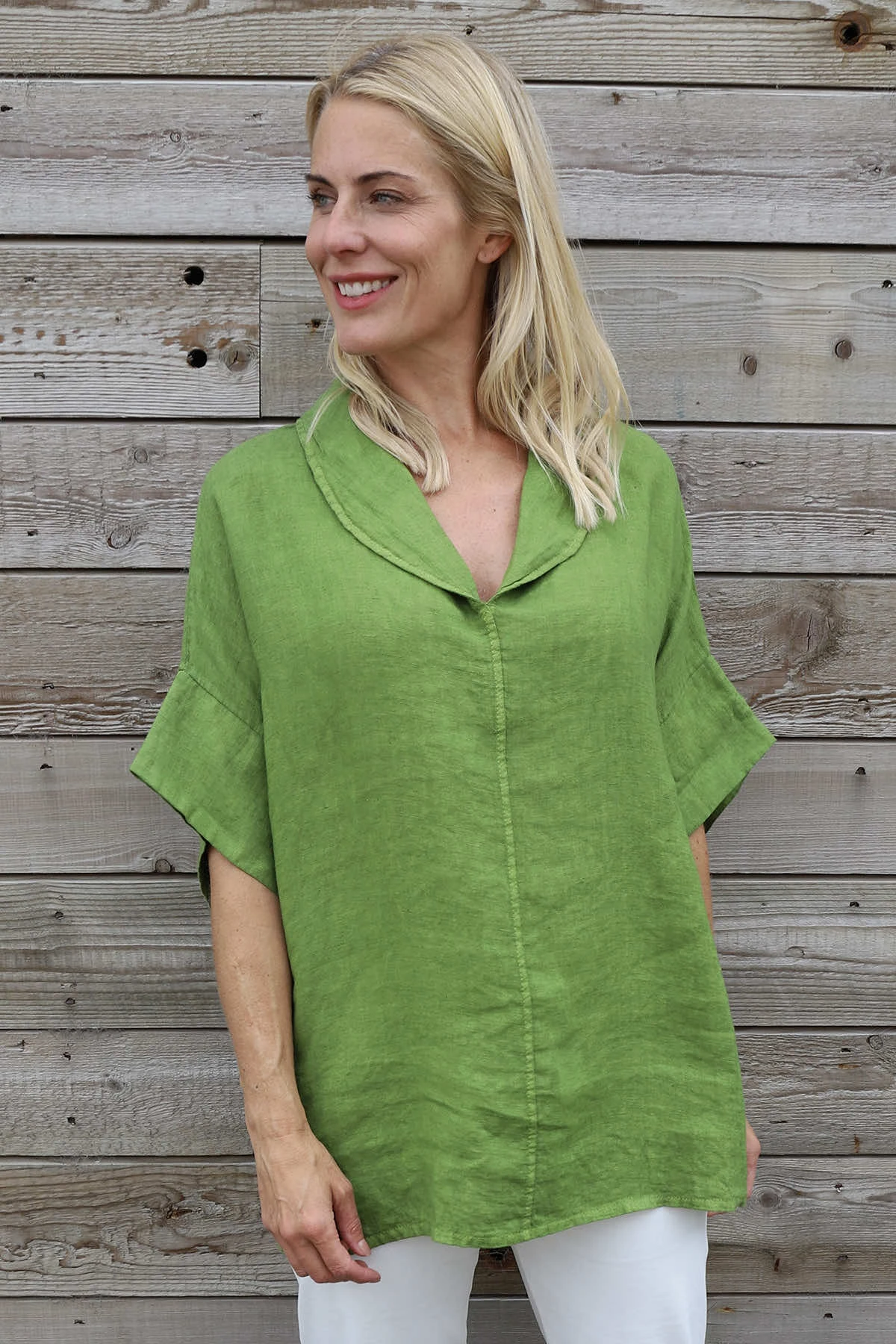 Rebecca Linen Top Olive 4 Rebecca Linen Top Olive - Image 2