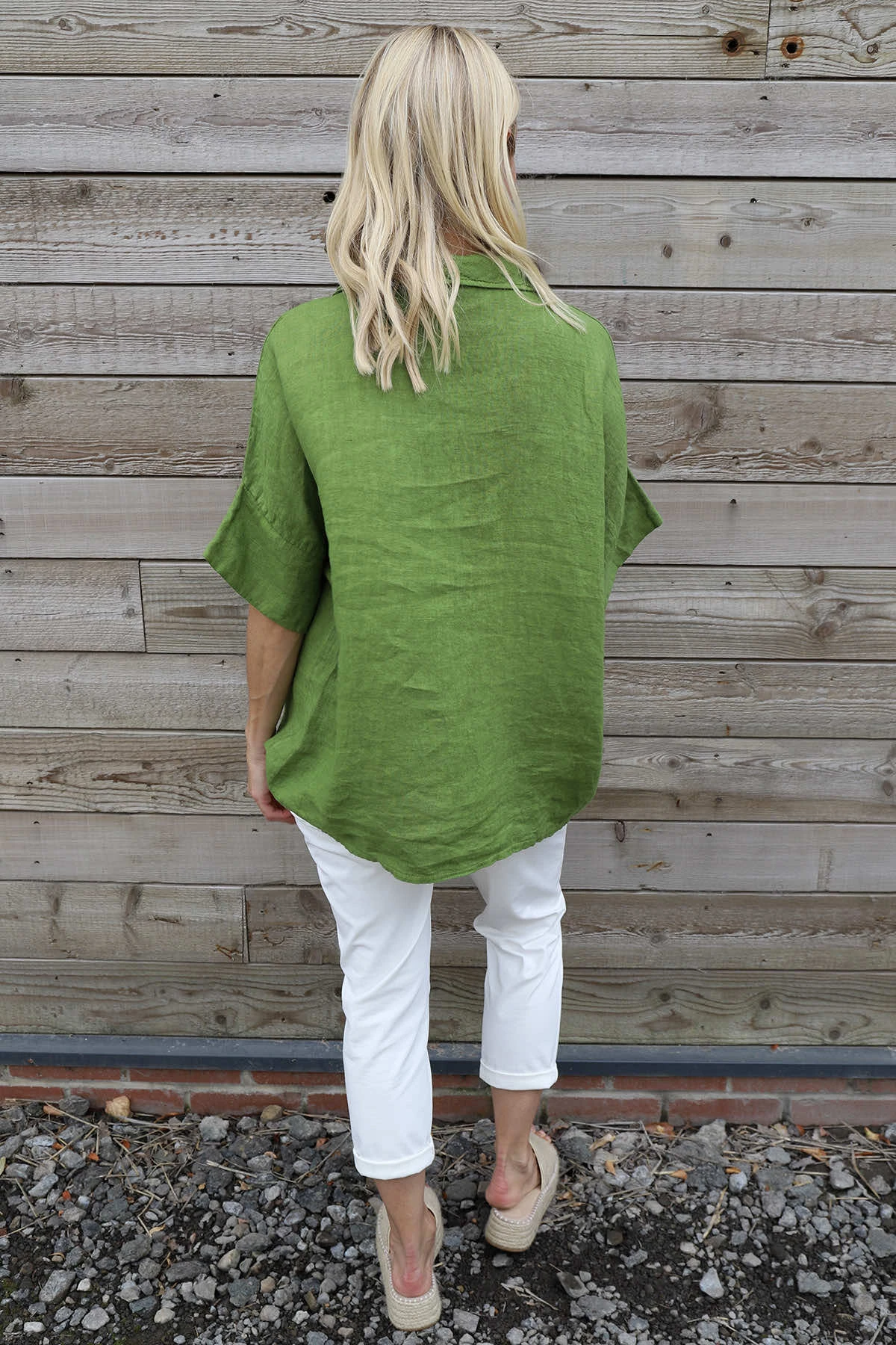 Rebecca Linen Top Olive 6 Rebecca Linen Top Olive - Image 4