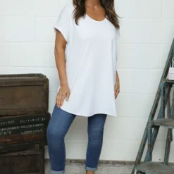 Porthcurno Tie Back Cotton Top White