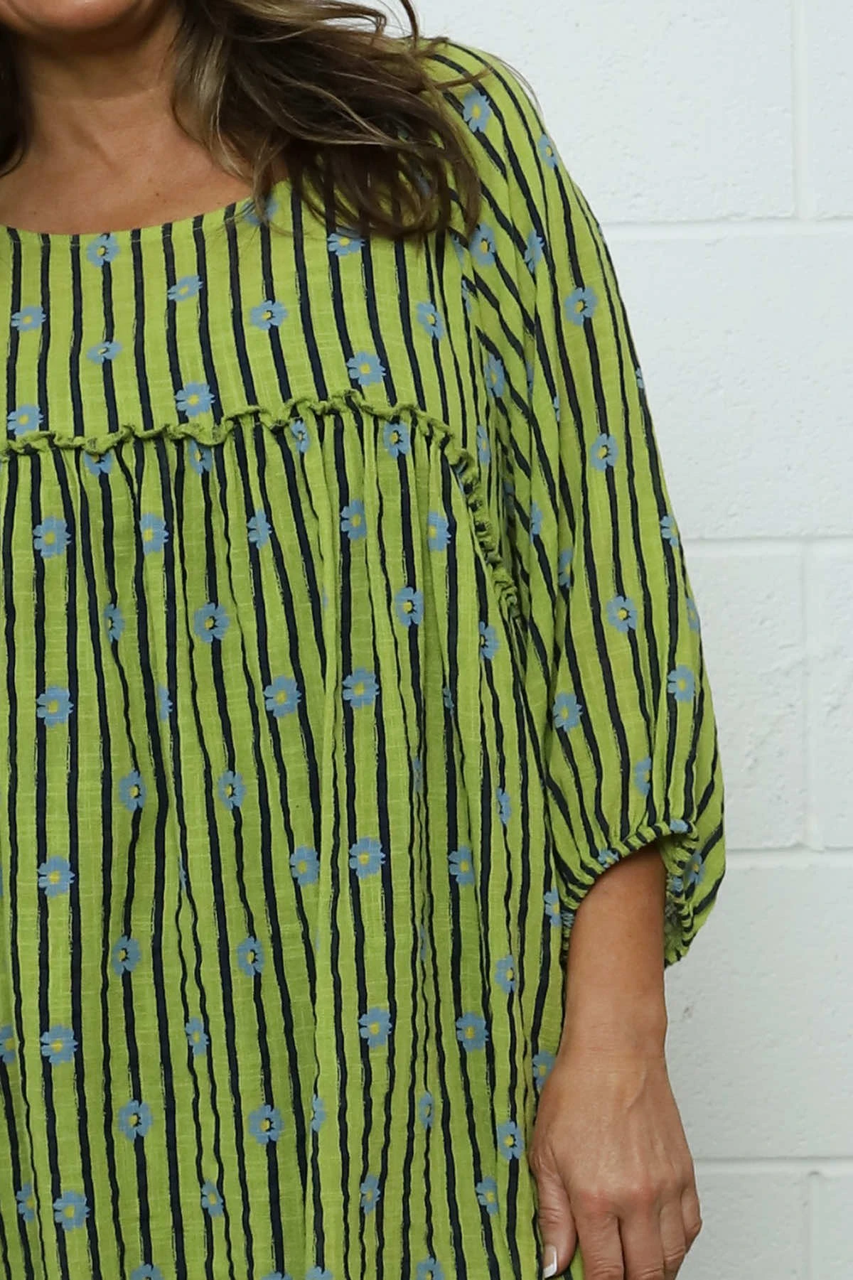 Kadenzia Print Cotton Tunic Green 5 Kadenzia Print Cotton Tunic Green - Image 3