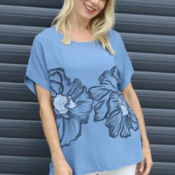 Agnetha Flower Top Blue 8 Agnetha Flower Top Blue -Kitandkaboodal Store IMG 1008 716f1c85 c452 4815 8b72 1e4bd5b7a5bf