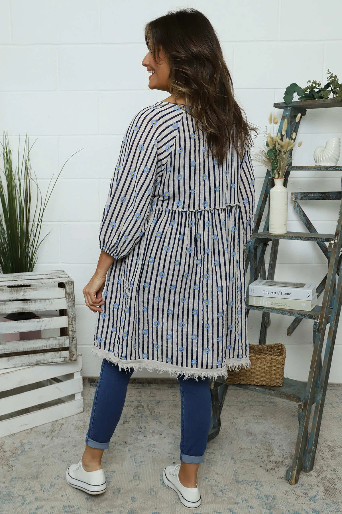 Kadenzia Print Cotton Tunic Stone 6 Kadenzia Print Cotton Tunic Stone - Image 4