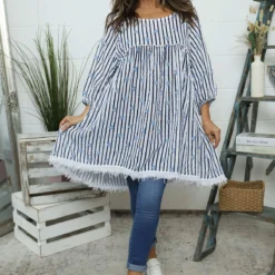 Kadenzia Print Cotton Tunic White