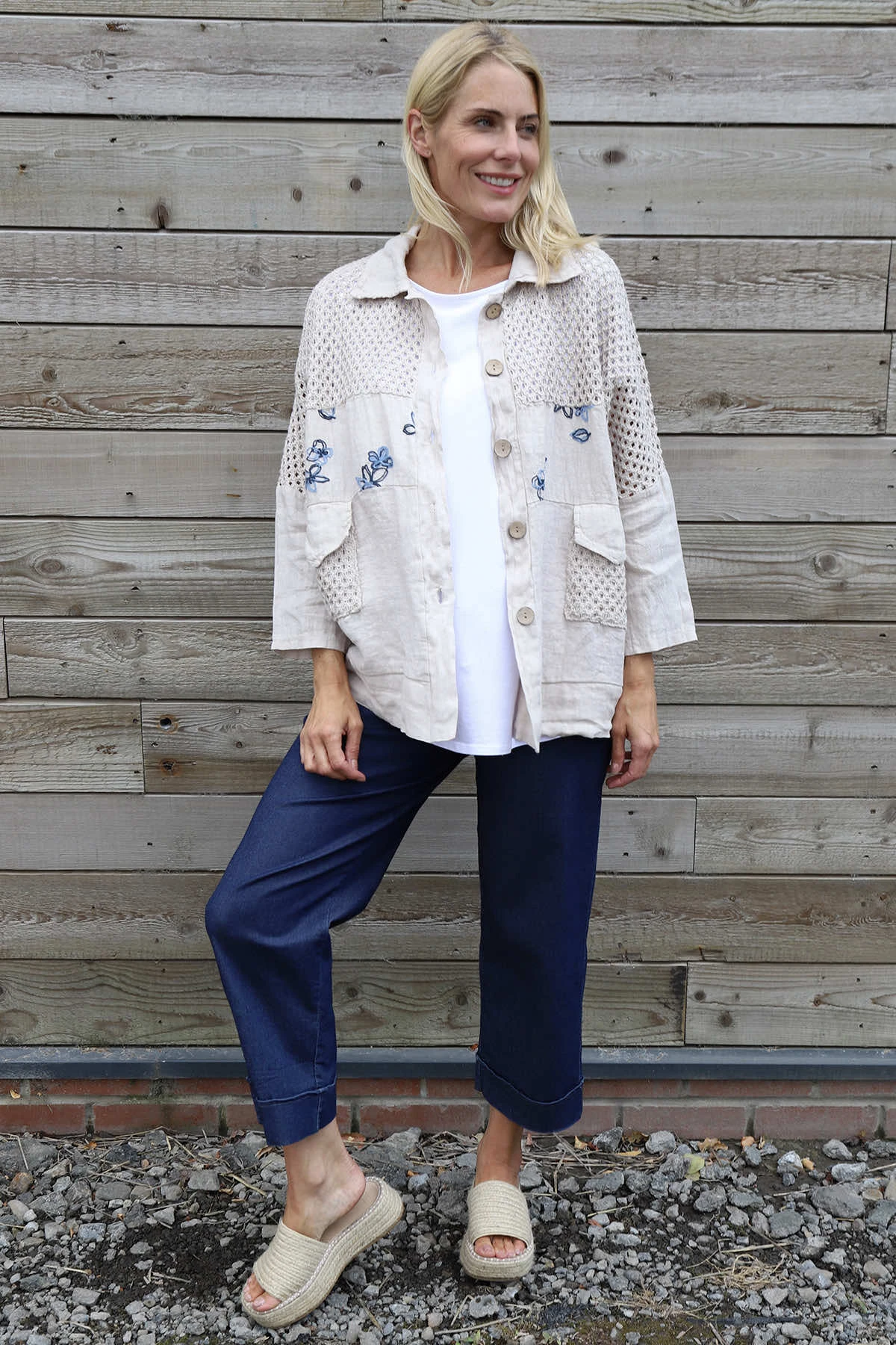 Orlanda Linen Jacket Stone 5 Orlanda Linen Jacket Stone - Image 3