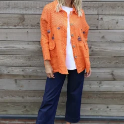 Orlanda Linen Jacket Orange
