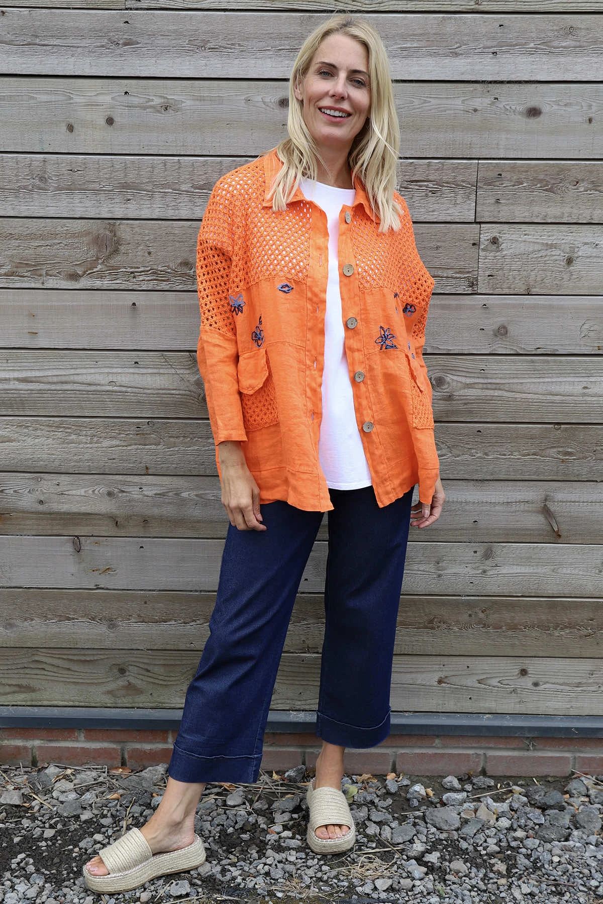 Orlanda Linen Jacket Orange 3 Orlanda Linen Jacket Orange