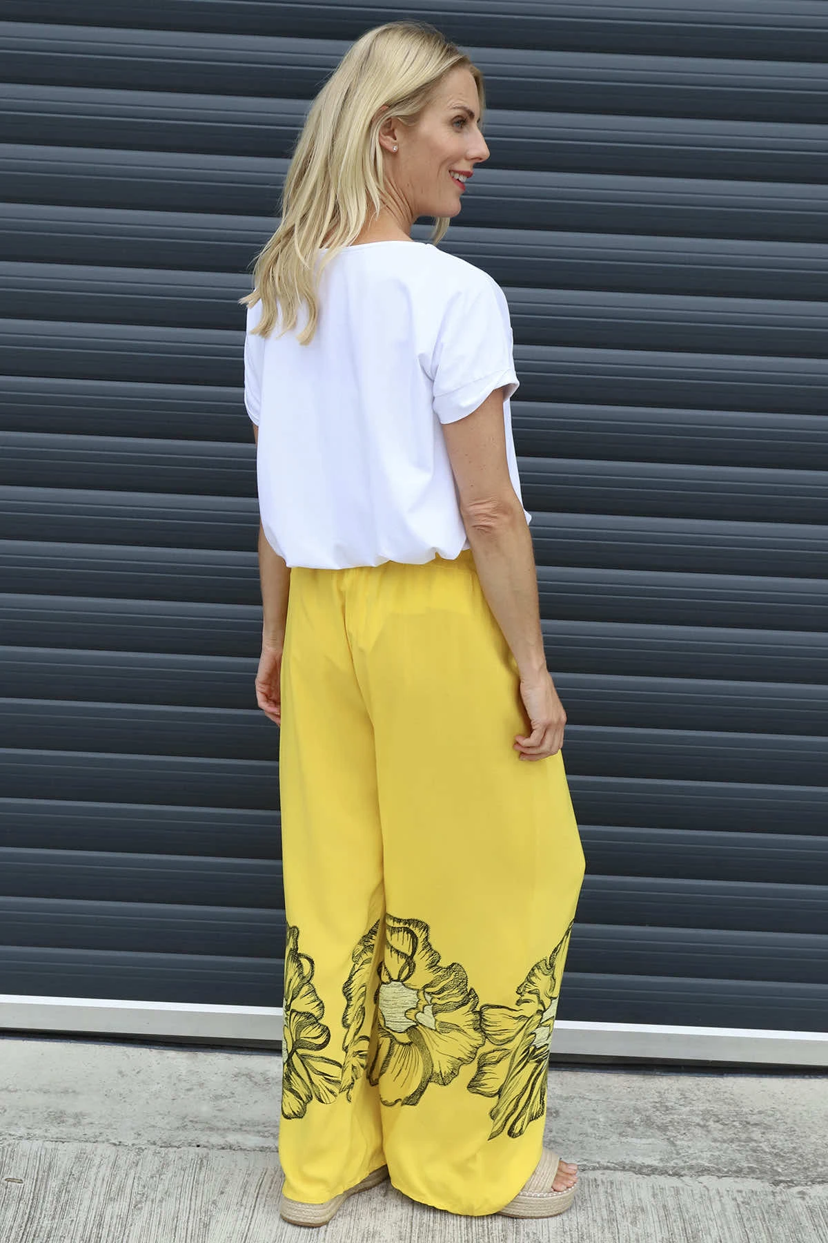 Aksana Flower Wide Leg Trousers Yellow 6 Aksana Flower Wide Leg Trousers Yellow - Image 4