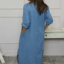 Tiana Linen Dress Blue -Kitandkaboodal Store IMG 1120 2a806263 df9e 4131 82a1 b0fbc3746da2