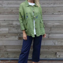 Orlanda Linen Jacket Olive -Kitandkaboodal Store IMG 1128 f296586e d94e 48e2 81c5 a5d27798c9a7