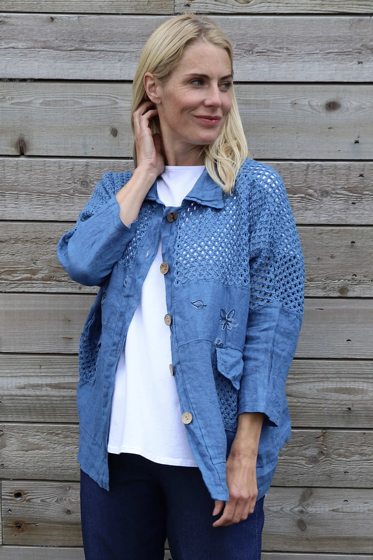 Orlanda Linen Jacket Blue 6 Orlanda Linen Jacket Blue - Image 4