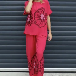 Agnetha Flower Top Hot Pink