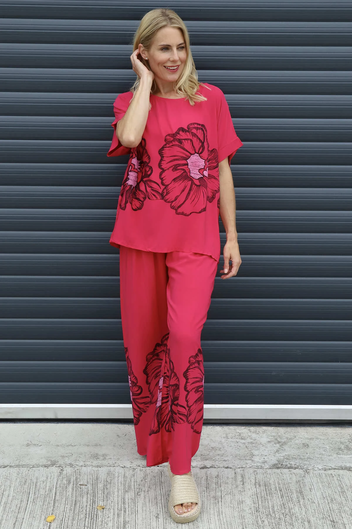 Agnetha Flower Top Hot Pink 3 Agnetha Flower Top Hot Pink