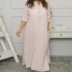 Tiana Linen Dress Pink