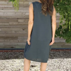 Romola Sleeveless Cotton Dress Charcoal -Kitandkaboodal Store IMG 1167 4aa8cd0e bd62 415f 8314 8636ba0616e5
