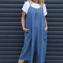 Aviva Denim Jumpsuit Mid Denim