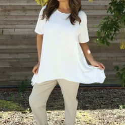 Loreleigh Dipped Side Top White