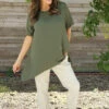 Loreleigh Dipped Side Top Khaki 2 Loreleigh Dipped Side Top Khaki -Kitandkaboodal Store IMG 1237 84f93df2 e1d9 47c6 a1ce baf184122446