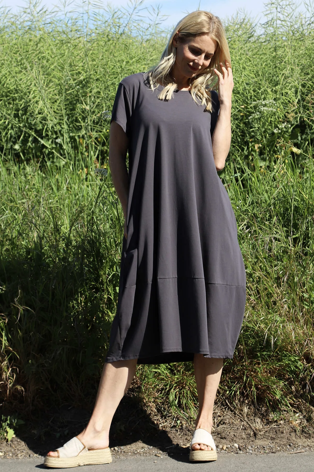 Ramsgate Cotton Dress Charcoal 3 Ramsgate Cotton Dress Charcoal