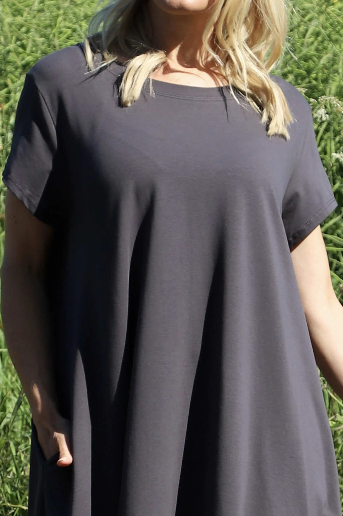 Ramsgate Cotton Dress Charcoal 5 Ramsgate Cotton Dress Charcoal - Image 3