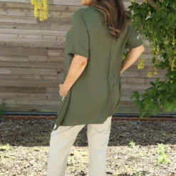 Loreleigh Dipped Side Top Khaki -Kitandkaboodal Store IMG 1250 a8f4fc5a 76fb 48cb a6d7 646ccb3144c9