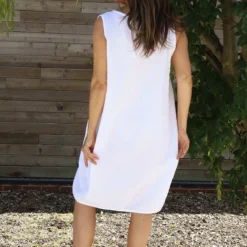 Romola Sleeveless Cotton Dress White 9 Romola Sleeveless Cotton Dress White -Kitandkaboodal Store IMG 1255 8cedb3cb 4c55 42a1 bac6 ad4bc3542627