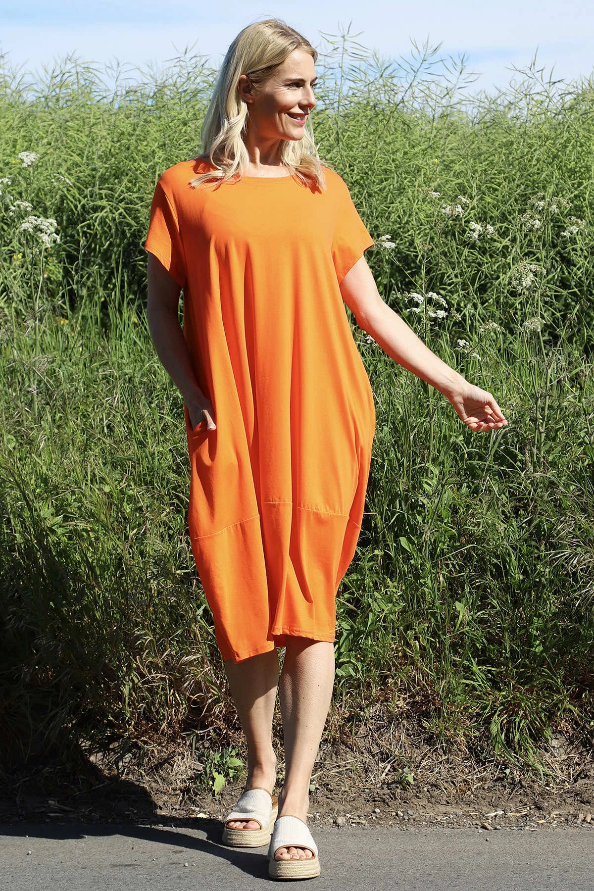 Ramsgate Cotton Dress Orange 4 Ramsgate Cotton Dress Orange - Image 2