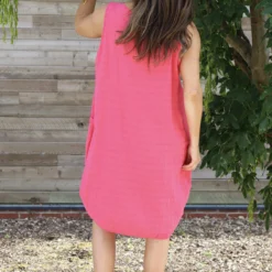 Romola Sleeveless Cotton Dress Fuchsia -Kitandkaboodal Store IMG 1327 3633137f 291d 46e7 8256 86ca5c9981a3