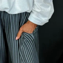 Jacinda Stripe Cotton Trousers Charcoal -Kitandkaboodal Store IMG 1337 b3385820 e2db 4c8d bf49 fb15d3455f1c