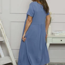 Kylie Dress Denim Blue -Kitandkaboodal Store IMG 1346 cdda838d 8f46 4887 8239 05e183bd458d