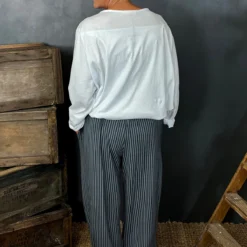 Jacinda Stripe Cotton Trousers Charcoal -Kitandkaboodal Store IMG 1358 b7844c2c f14b 4807 892c eaa79e5eeb25