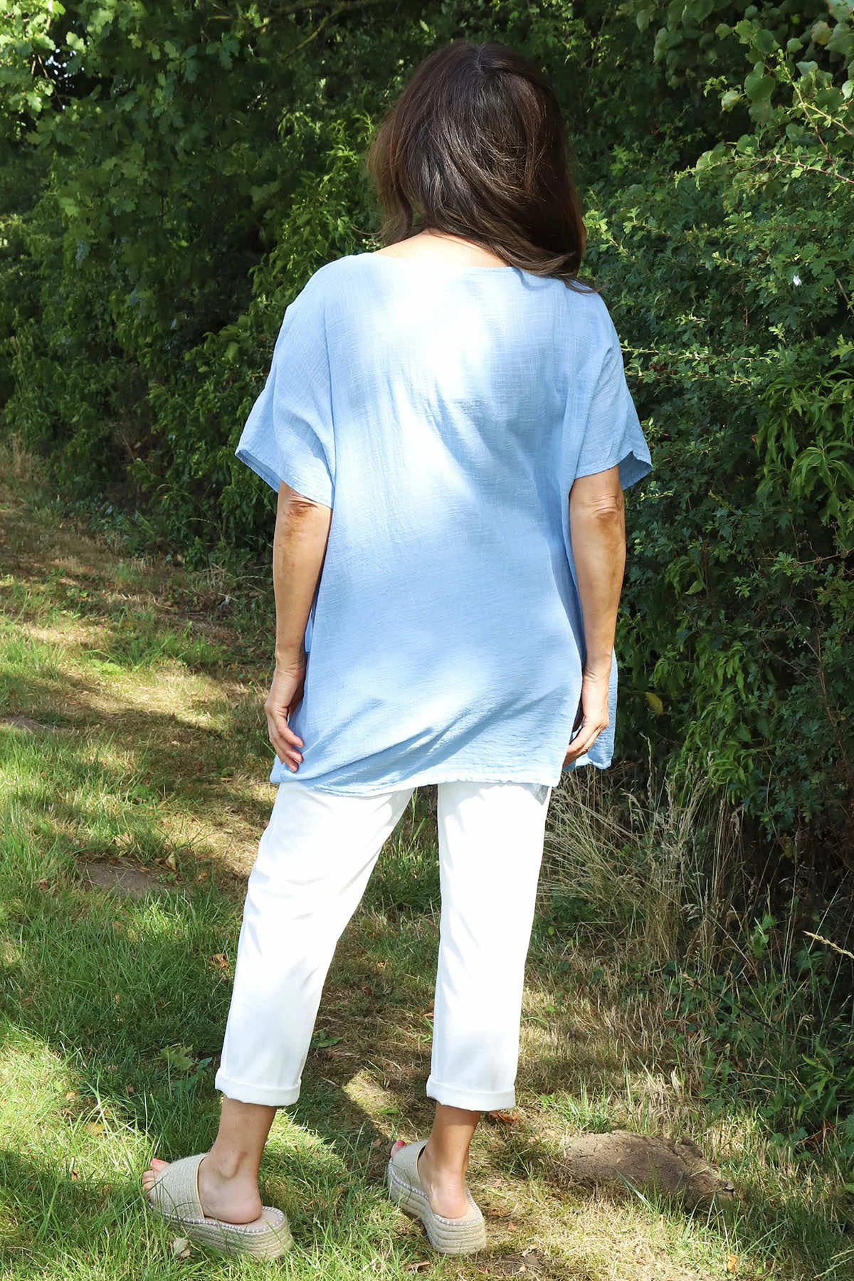Gabriana Embroidered Cotton Top Light Blue 5 Gabriana Embroidered Cotton Top Light Blue - Image 3