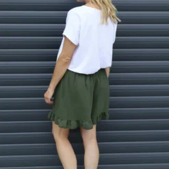Stellina Frill Shorts Khaki 9 Stellina Frill Shorts Khaki -Kitandkaboodal Store IMG 1365 2b5a86d1 6341 418d 811b 22cf783e6980