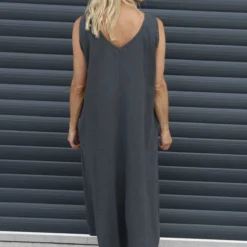 Olaya V-Neck Linen Dress Charcoal 9 Olaya V-Neck Linen Dress Charcoal -Kitandkaboodal Store IMG 1383 e0dbf8d9 f537 4448 926b b8ca10e39177