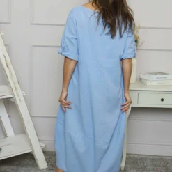 Penelope Pocket Linen Dress Powder Blue -Kitandkaboodal Store IMG 1385 7378c1ec f571 4c8c a386 0459f23c687f