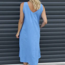 Olaya V-Neck Linen Dress Powder Blue 9 Olaya V-Neck Linen Dress Powder Blue -Kitandkaboodal Store IMG 1394 706e7b04 72d9 41c0 aa8d 2028765f5bc7