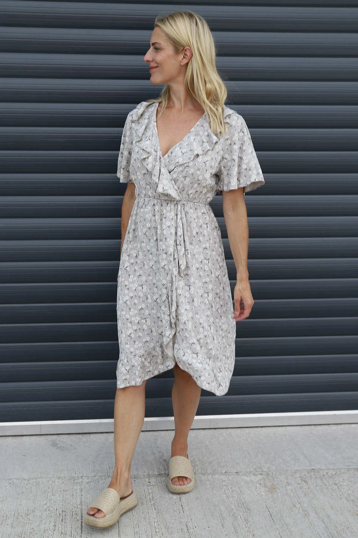 Etienne Floral Wrap Dress Mocha 3 Etienne Floral Wrap Dress Mocha