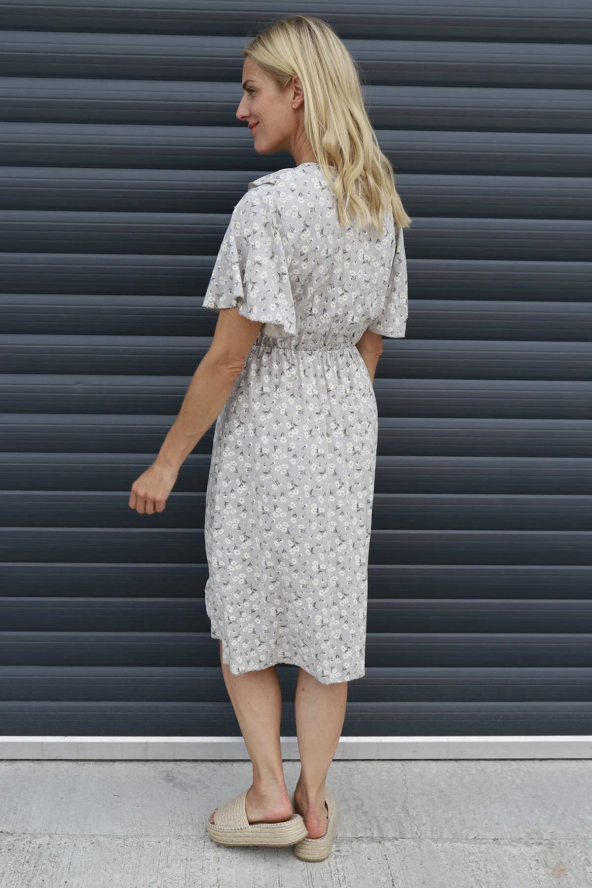 Etienne Floral Wrap Dress Mocha 6 Etienne Floral Wrap Dress Mocha - Image 4