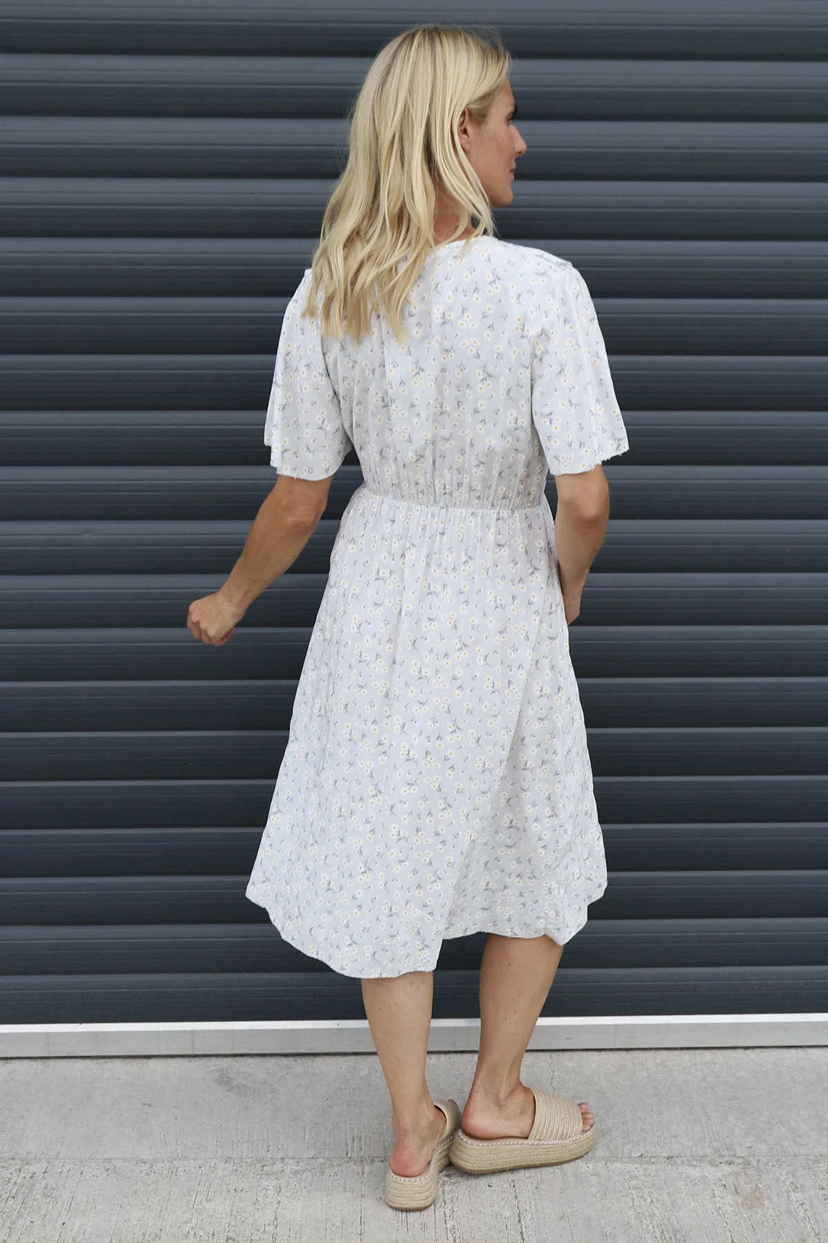 Etienne Floral Wrap Dress Grey 6 Etienne Floral Wrap Dress Grey - Image 4