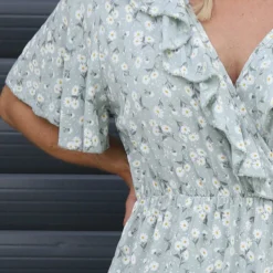 Etienne Floral Wrap Dress Sage Green -Kitandkaboodal Store IMG 1446 c21b23b9 fee7 4ba7 9447 495f45400672