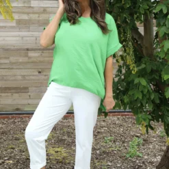 Sunniva Dipped Hem Top Green -Kitandkaboodal Store IMG 1468 25483ed5 0ed0 4c61 b01e bbe64af76d88
