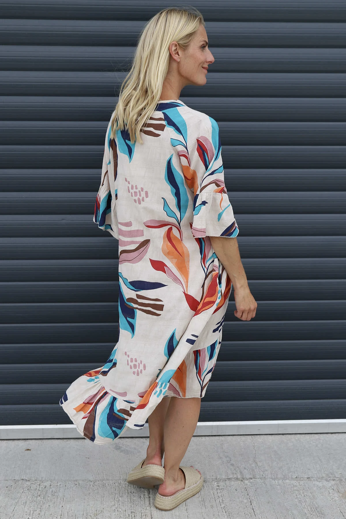 Capaci Print Cotton Dress Stone 6 Capaci Print Cotton Dress Stone - Image 4