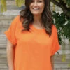 Sunniva Dipped Hem Top Orange -Kitandkaboodal Store IMG 1493 b1645472 3b5c 4542 8fc1 02529eb58d6e