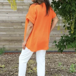 Sunniva Dipped Hem Top Orange -Kitandkaboodal Store IMG 1504 03b266a1 96de 4f65 b730 8e555c648c01