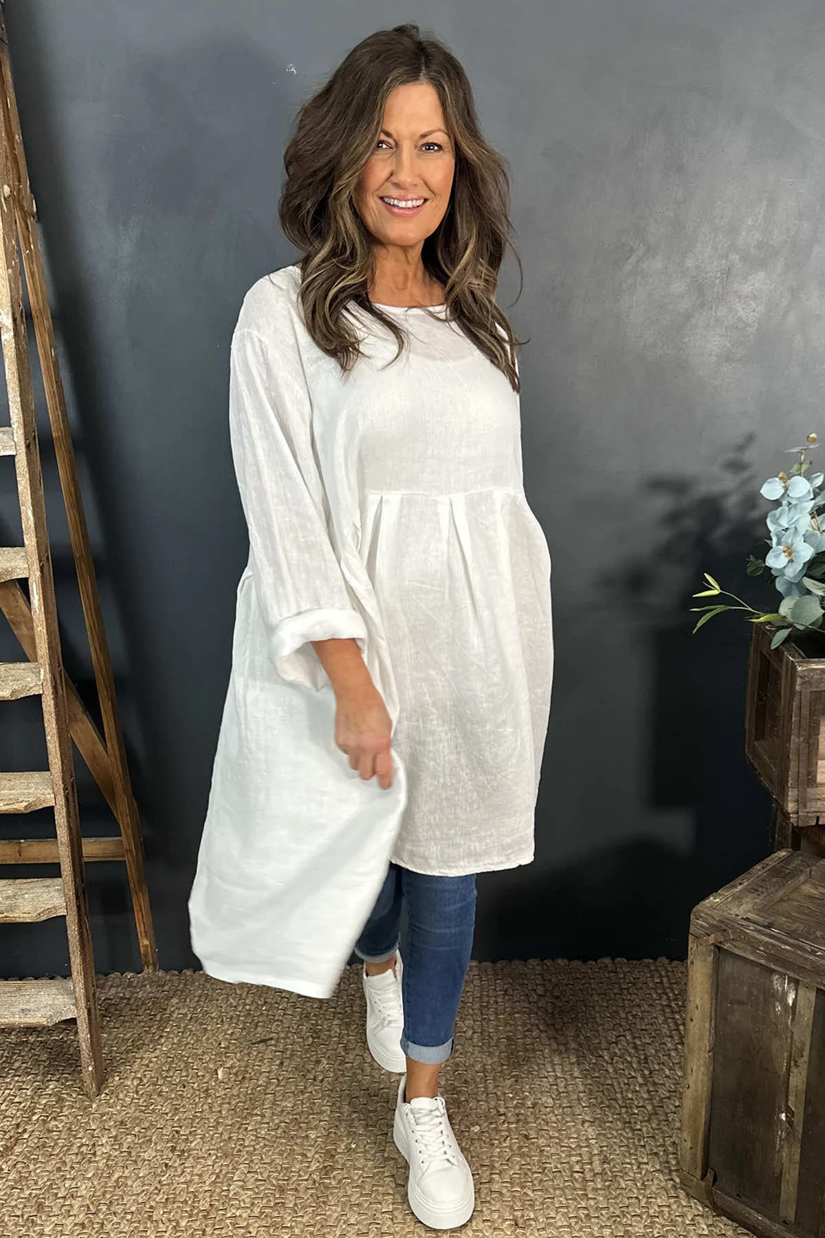 Zouch Linen Dress White 4 Zouch Linen Dress White - Image 2