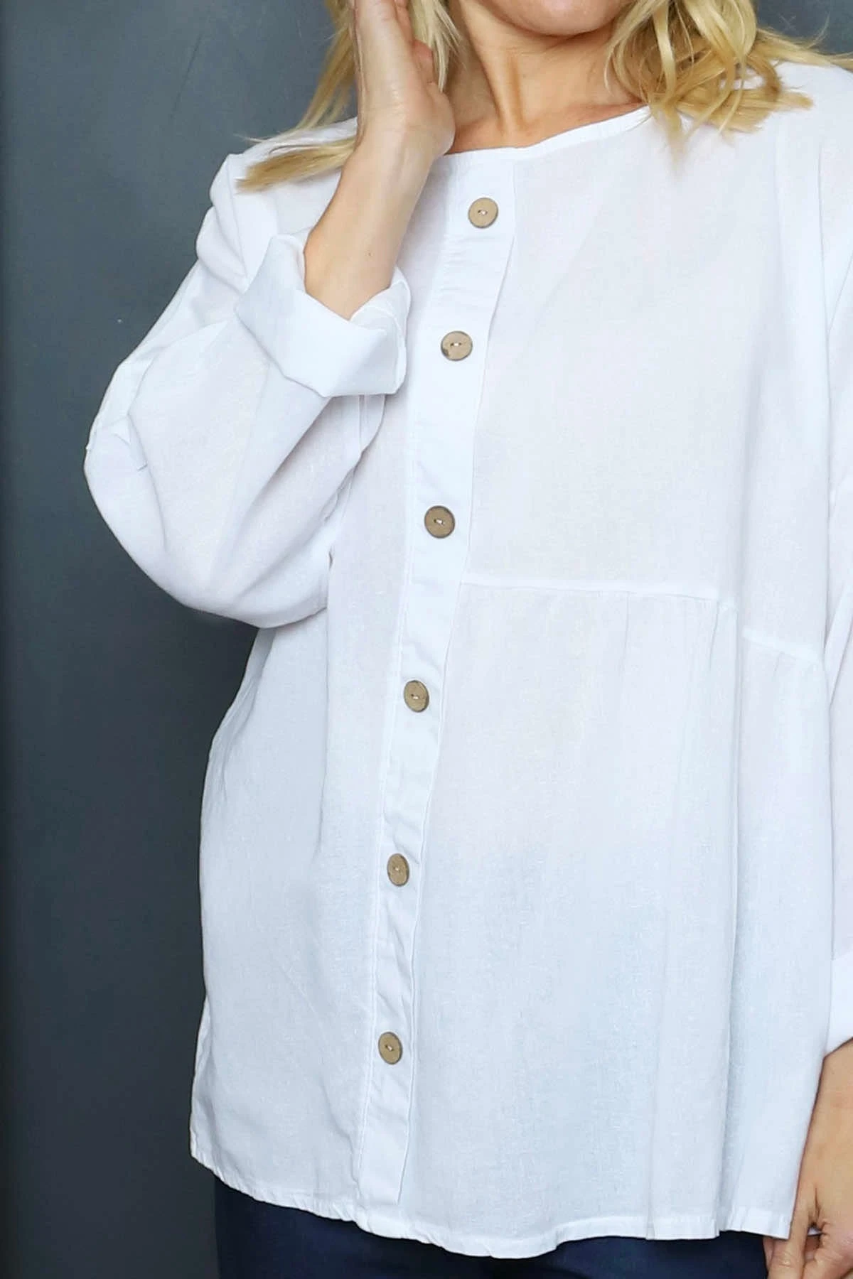 Rasine Button Linen Top White 5 Rasine Button Linen Top White - Image 3